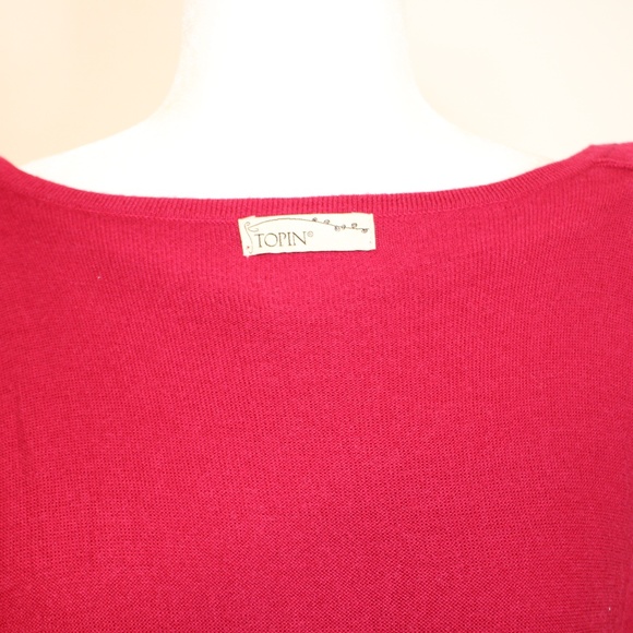 Red TOPIN Mini Sweater Dress, size SMALL - Picture 4 of 4